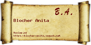 Blocher Anita névjegykártya